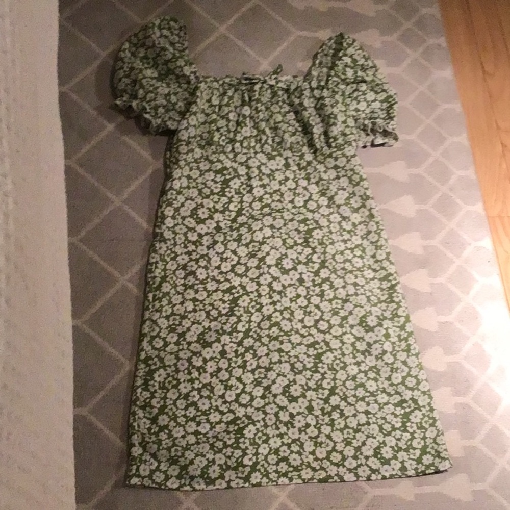 Floral Green Kids Dress